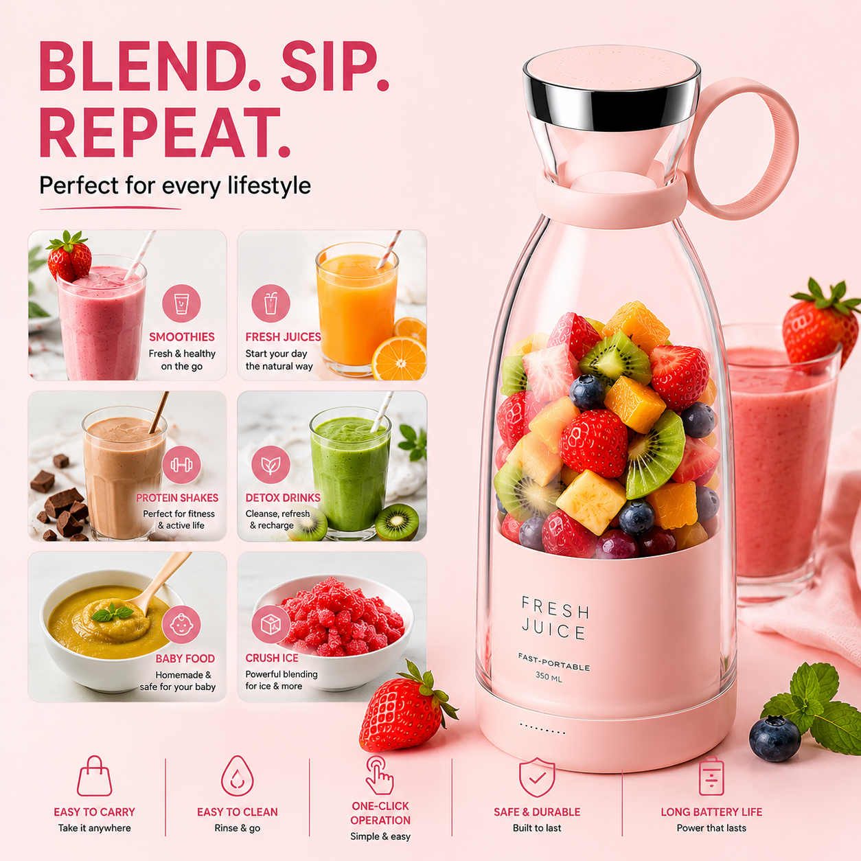 Portable Blender Bottle