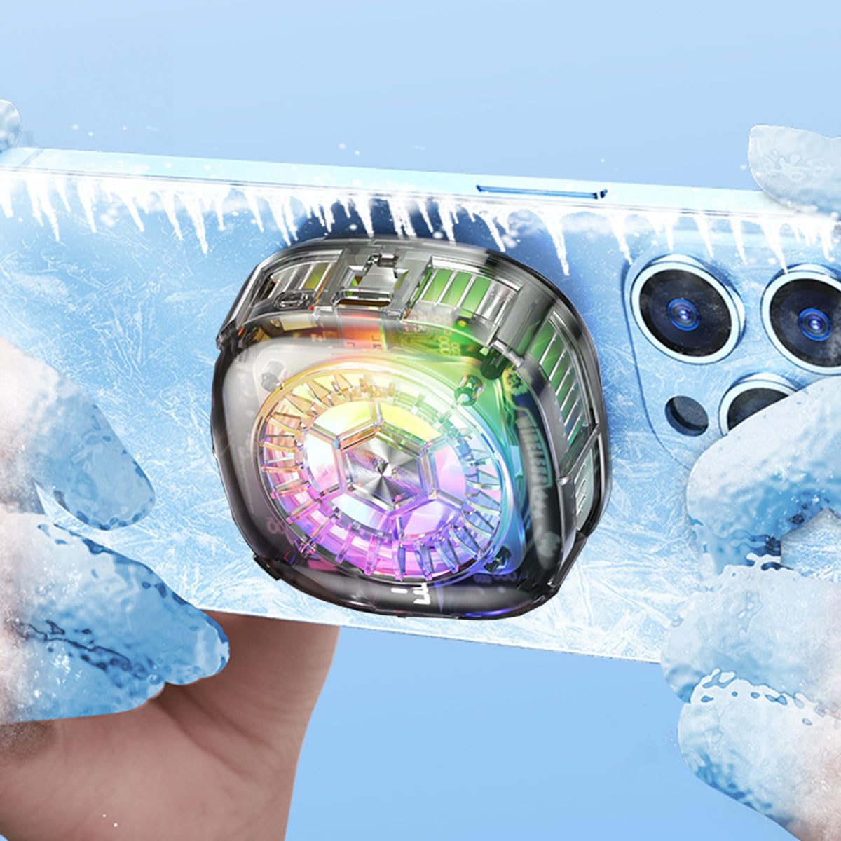 YANISM Magnetic Cell Phone Cooler Plus RGB Phone Cooling Fan Portable
